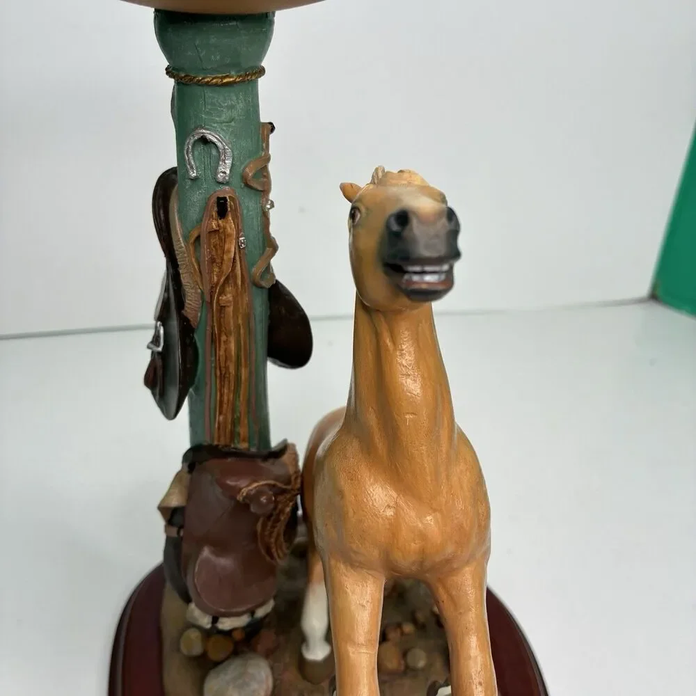 Danbury Mint Noble Yellow Golden Stallion Candlestick Holder By Gianni Benveuti